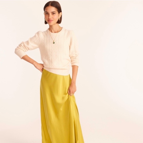 J. Crew Stretch Wool Cable Knit Crewneck Sweater in Ivory - Picture 11 of 11